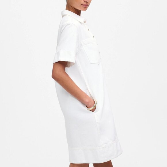 Madewell Denim Popover Western Snaps Mini Dress White Size M NWT - Picture 4 of 9